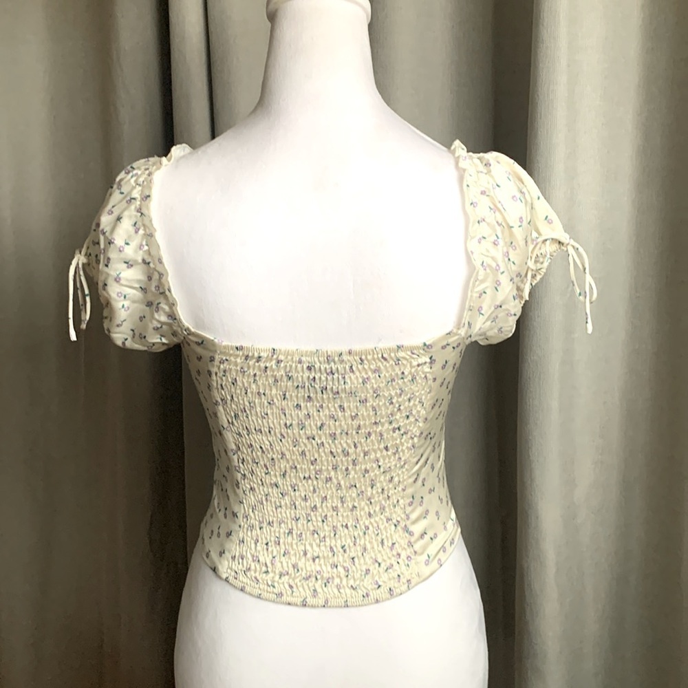 Princess Polly - Floral Cream Corset Top Size 2 - Picture 4 of 14